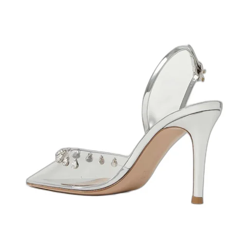 Logo Metallic High Heels