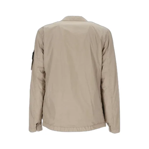 Stone Island Logo Patch Button-Up Overshirt Jacket