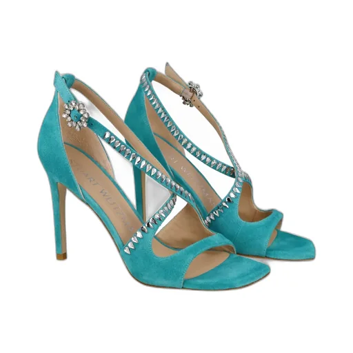 Stuart Weitzman Gemcut Embellished Heeled Sandals