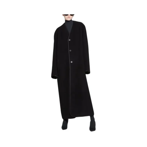 V-Neck Single-Breasted Coat