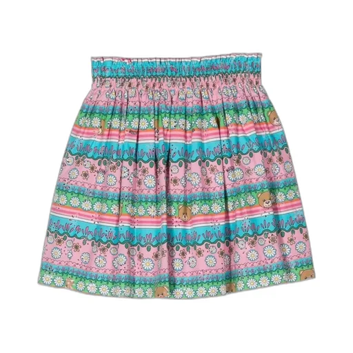 Moschino Kids Teddy Bear-Printed High Waist Flared Skirt