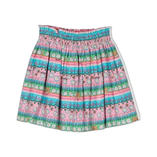 Moschino Kids Teddy Bear-Printed High Waist Flared Skirt