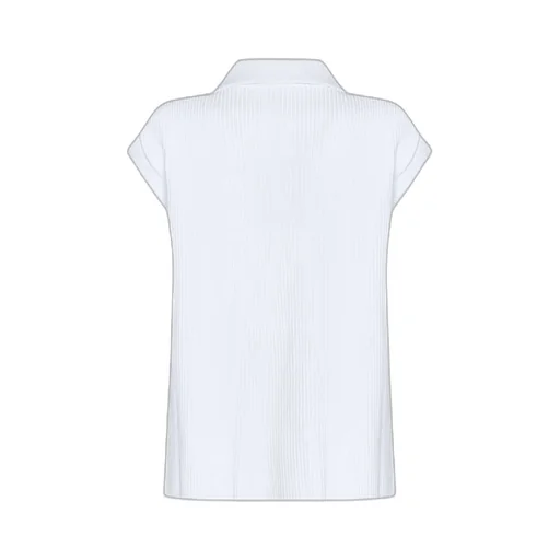 Ribbed-Knit Polo Top
