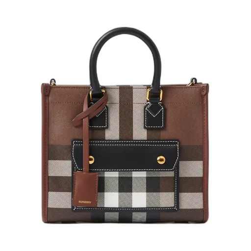 Burberry Tartan Checked Freya Tote Bag