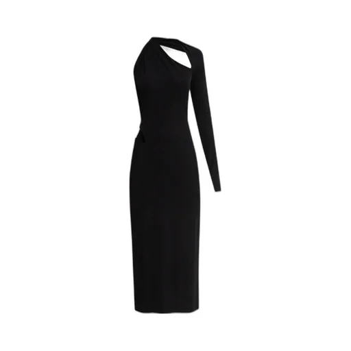 Versace One-Shoulder Cut Out Midi Dress