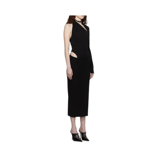 Versace One-Shoulder Cut Out Midi Dress