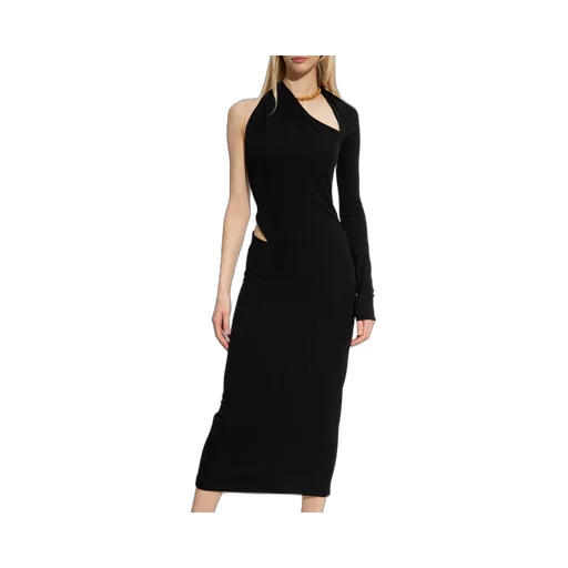 Versace One-Shoulder Cut Out Midi Dress