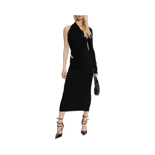 Versace One-Shoulder Cut Out Midi Dress