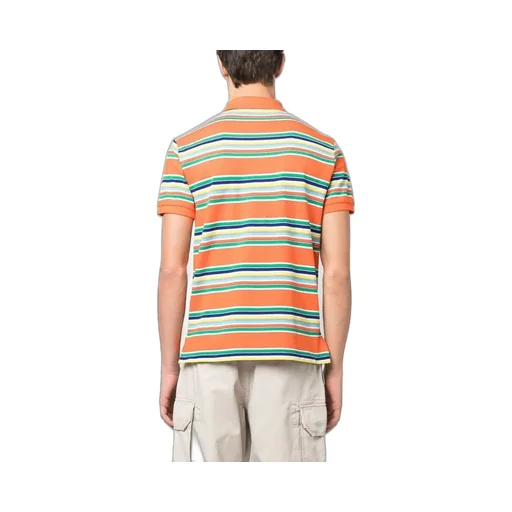 Stripe-Print Short-Sleeved Polo Shirt