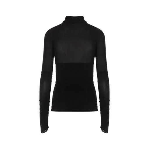 Semi-Sheer Roll-Neck T-Shirt