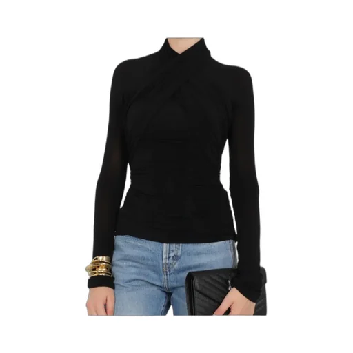 Semi-Sheer Roll-Neck T-Shirt