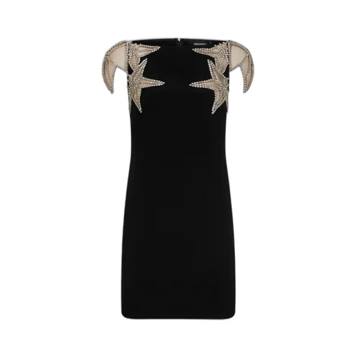 Dsquared2 Star-Embellished Straight Hem Mini Dress