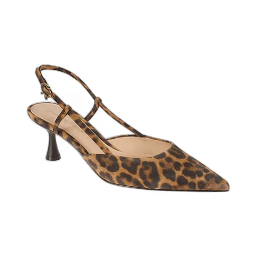 Leopard Print High-Heeled Sandals