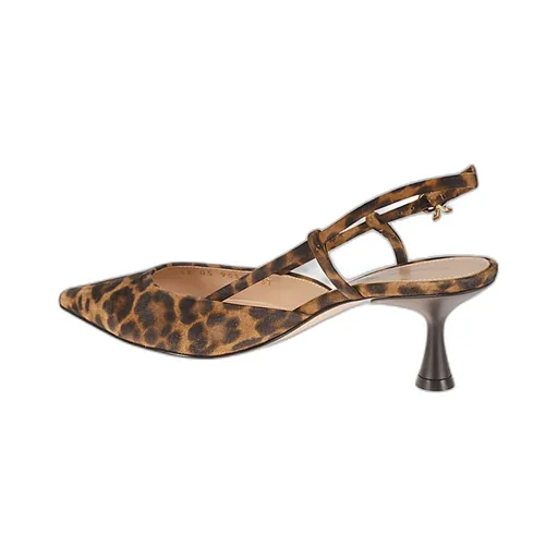 Leopard Print High-Heeled Sandals
