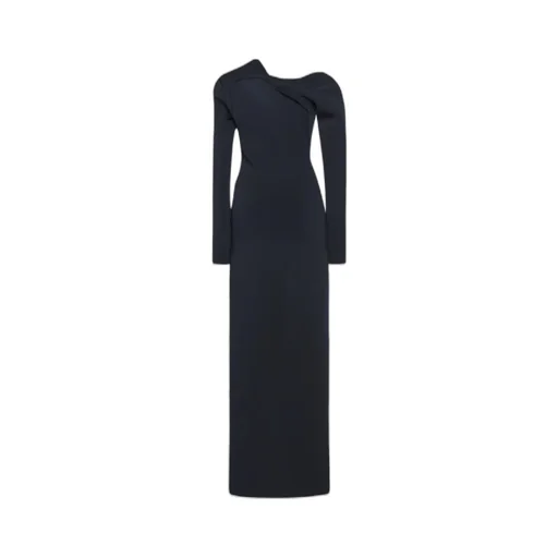Cut Stretch Crepe Medium-Length Dress