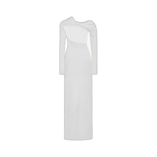 Cut Stretch Crepe Medium-Length Dress