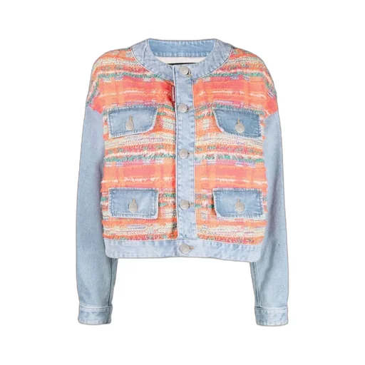 Panelled Button-Front Denim Jacket