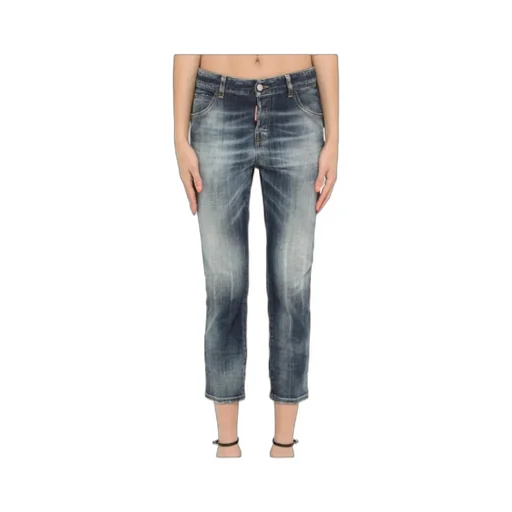 Dsquared2 Logo Patch Low-Rise Cropped Jeans