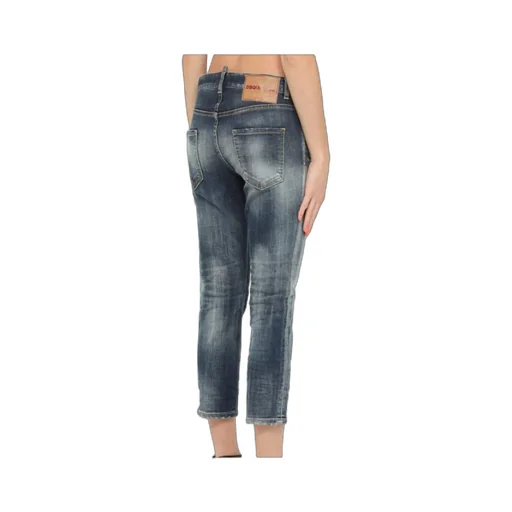 Dsquared2 Logo Patch Low-Rise Cropped Jeans