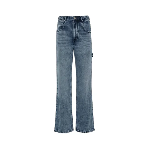 Isabel Marant Bymara Logo Patch Wide-Leg Jeans