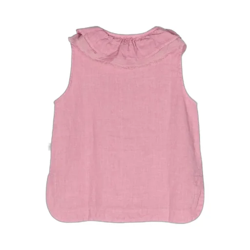 Il Gufo Peter Pan Collar Fringed Sleeveless Blouse
