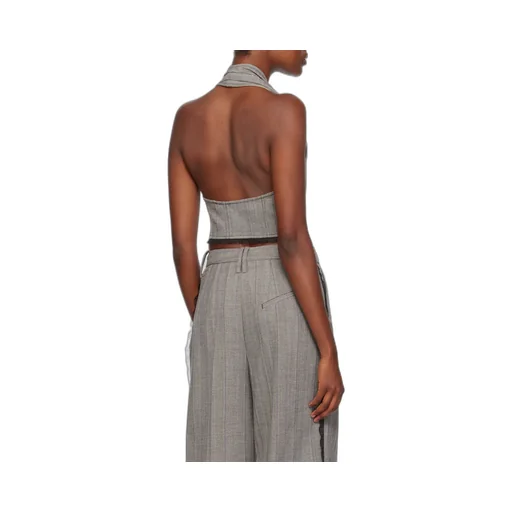 Grey Herringbone Suiting Vest