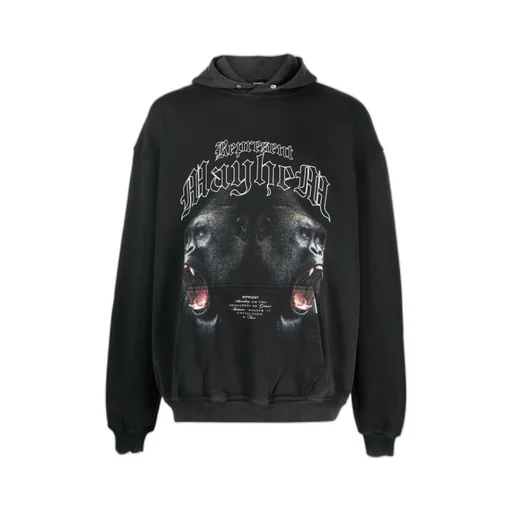 Blackletter-Print Cotton Hoodie