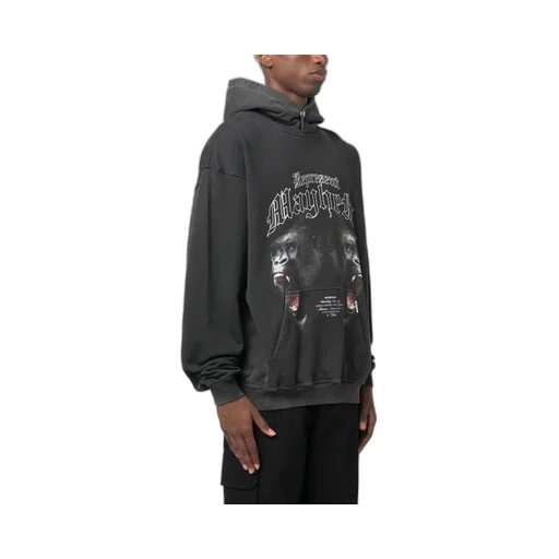 Blackletter-Print Cotton Hoodie