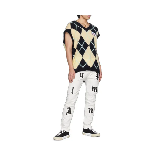 Logo-Patch Argyle Knitted Vest