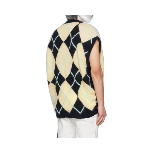 Logo-Patch Argyle Knitted Vest