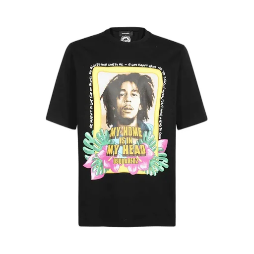 Dsquared2 Graphic Printed Straight Hem T-Shirt