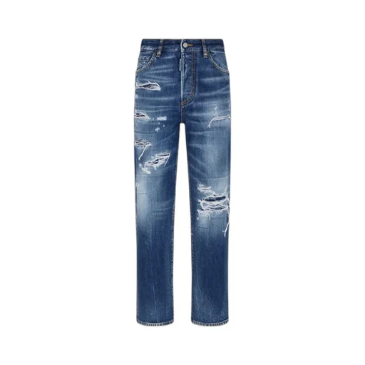 Dsquared2 Distressed Straight-Leg Boston Jeans