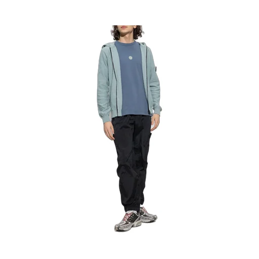 Logo Patch Slub Zip-Up Hoodie