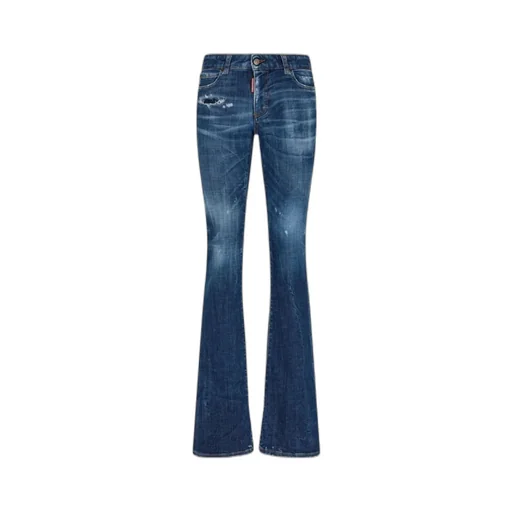 Dsquared2 Logo-Patch Distressed Bootcut Jeans