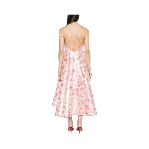 Floral Printed Horn-Shaped Medium-Length Dress