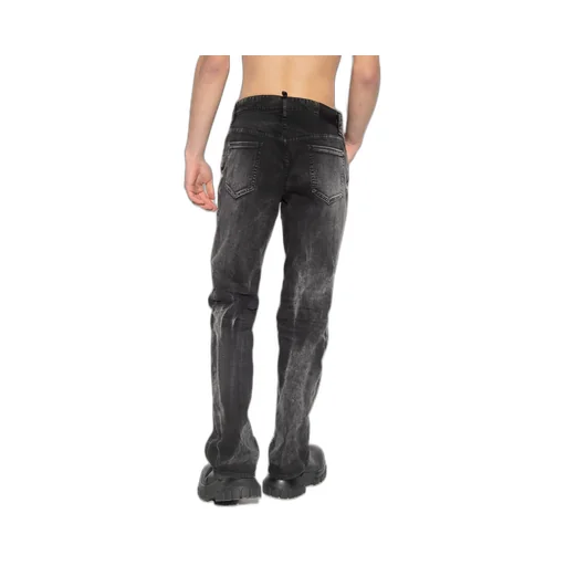 Dsquared2 Straight-Leg Logo Patch Jeans