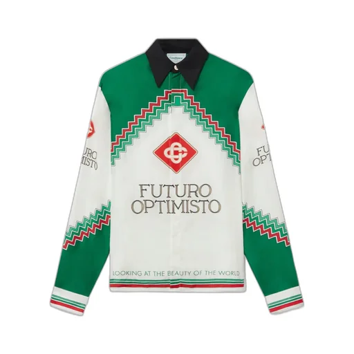 Graphic-Print Silk Shirt