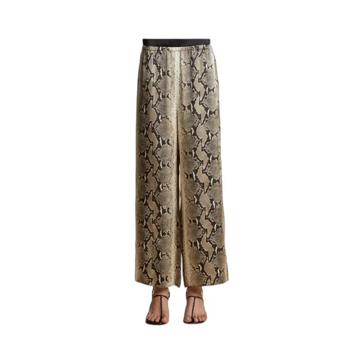 Mindy Snake-Print Crop Trousers