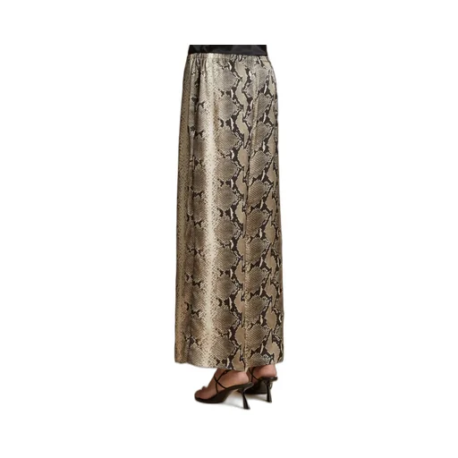 Mindy Snake-Print Crop Trousers