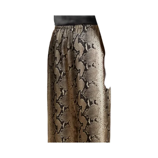 Mindy Snake-Print Crop Trousers