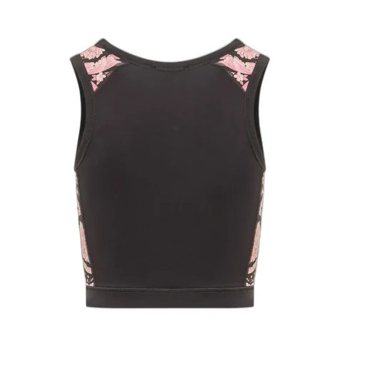 Versace Logo Detailed Crewneck Cropped Sports Top