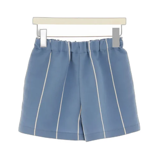 Douuod Kids Mid-Rise Striped Straight-Leg Shorts