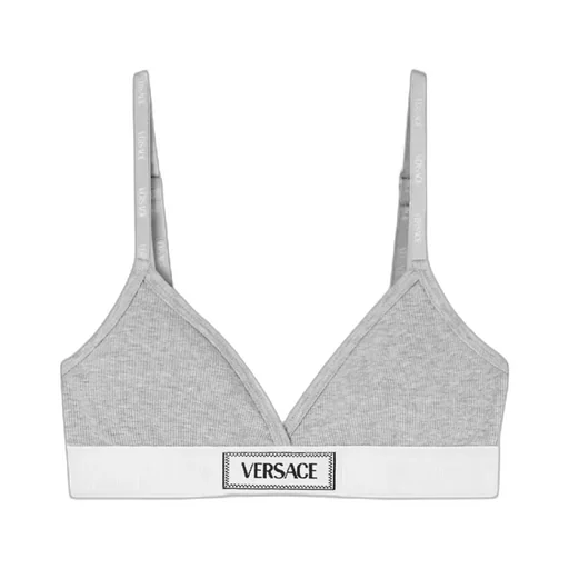 Versace Logo-Patch V-Neck Bra