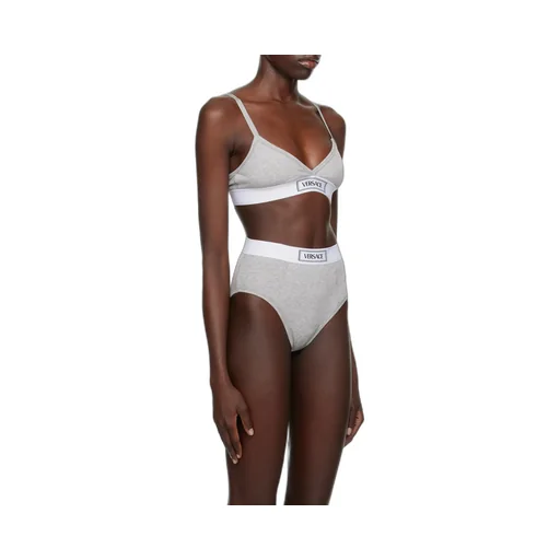 Versace Logo-Patch V-Neck Bra