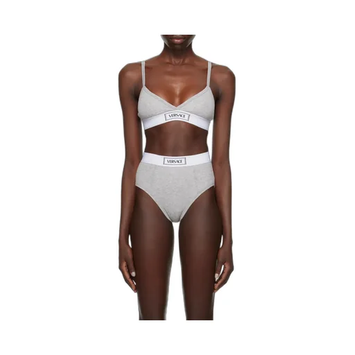 Versace Logo-Patch V-Neck Bra
