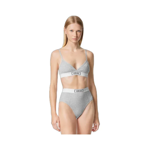 Versace Logo-Patch V-Neck Bra