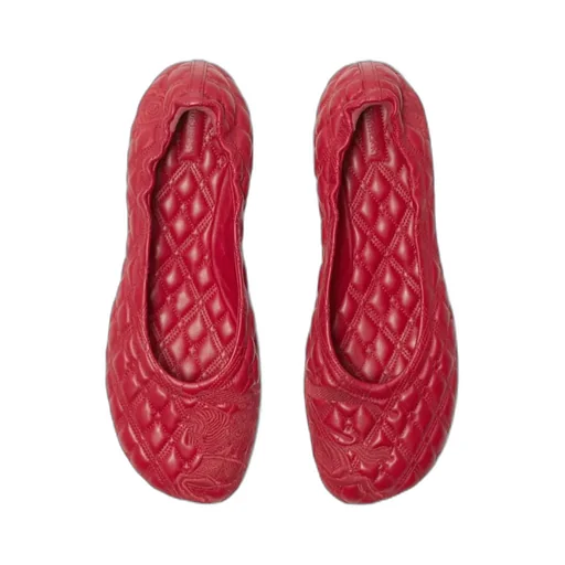Burberry Ekd Embroidered Quilted Ballerina Shoes