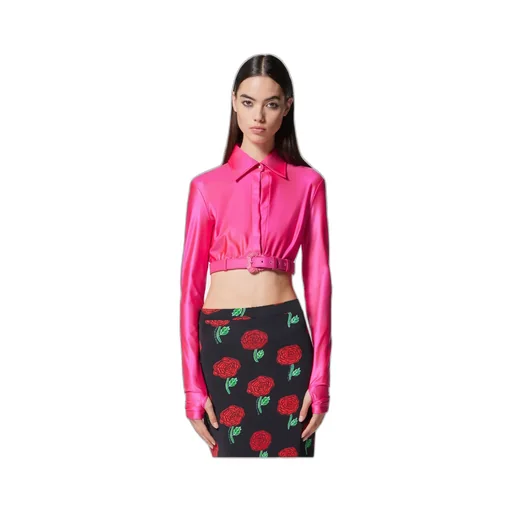 Baroque Buckle Crop Shirt