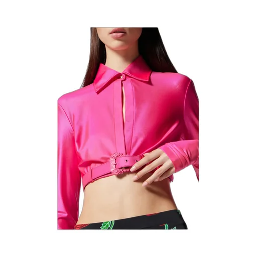 Baroque Buckle Crop Shirt