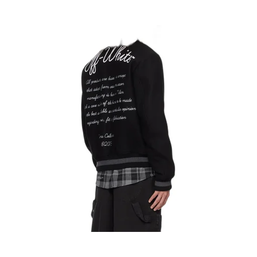 Off-White Buttoned Long-Sleeved Bomber Jacket